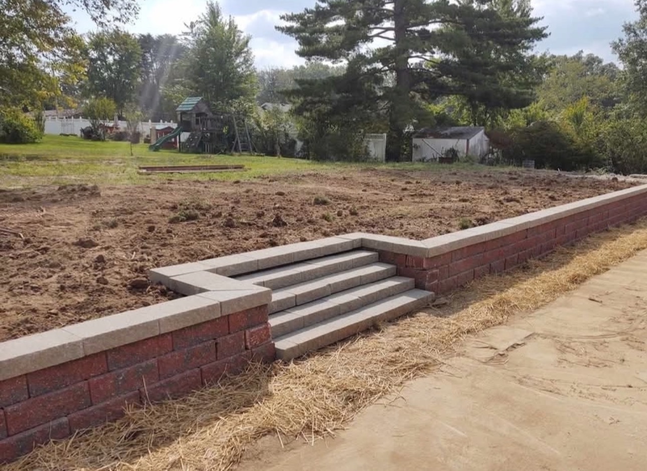 Brick Retaining Wall + Steps